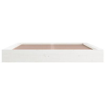 vidaXL gultas rāmis, balts, 160x200 cm, masīvkoks