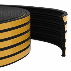vidaXL Pa&scaron;līmējo&scaron;ā loga blīve Melns 15 x 8 mm 12 m EPDM putas