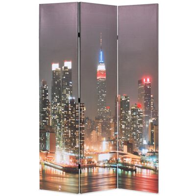 vidaXL istabas aizslietnis, 120x170 cm, saliekams, Ņujorka naktī