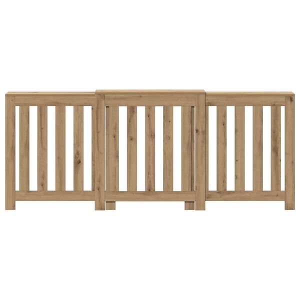 vidaXL radiatora pārsegs, koka krāsa, 205x21,5x83,5 cm, koks