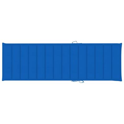 vidaXL sauļošanās zvilnis, koši zils matracis, impregnēta priede