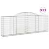 vidaXL arkveida gabiona grozi, 13gb., 300x30x100/120cm, cinkota dzelzs
