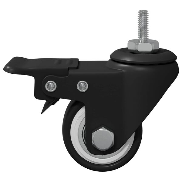 vidaXL Riteņi 12 pcs Melna M6 x 37 mm Dzelzs un neilons