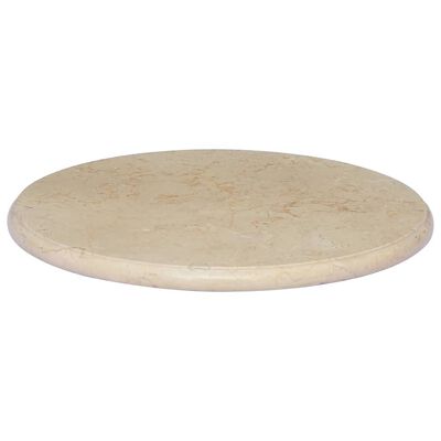 vidaXL galda virsma, Ø50x2,5 cm, krēmkrāsas marmors