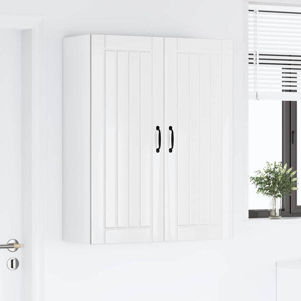 vidaXL Virtuves Skapis Lucca Spīdīgi balts 80 x 31 x 100 cm