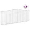 vidaXL arkveida gabiona grozi, 3 gb., 400x30x140/160cm, cinkota dzelzs