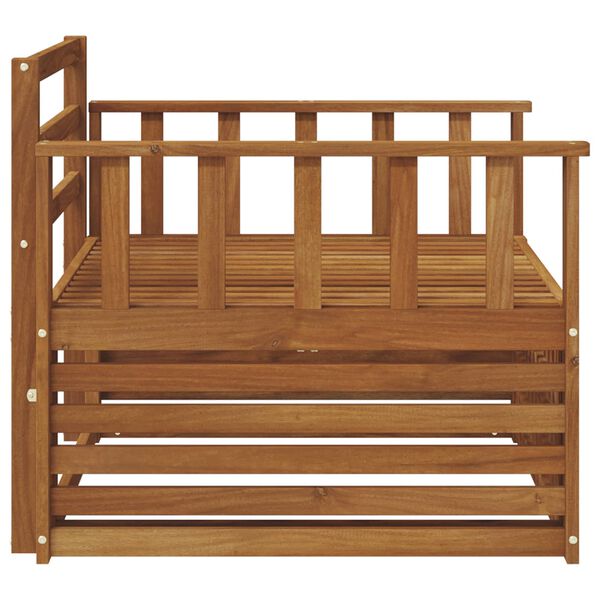 vidaXL 2 Gabals Dīvāns ar rokām Cietā akācijas koks Dabiska