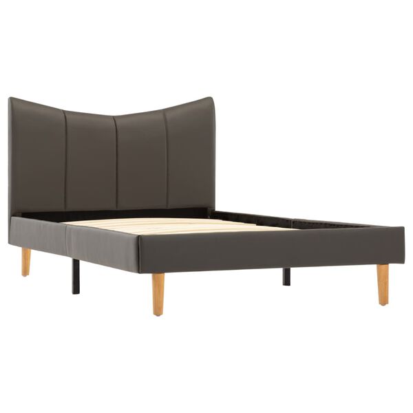 vidaXL gultas rāmis, antracītpelēka mākslīgā āda, 100x200 cm