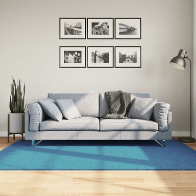 vidaXL paklājs OVIEDO, īsa spalva, mīksts, tirkīzzils, 140x200 cm