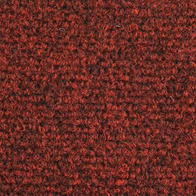 vidaXL kāpņu paklāji, 15 gab., pašlīmējoši, 56x17x3 cm, sarkani