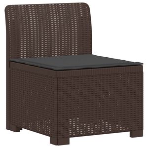 vidaXL 1-vietīgs dārzs dīvāns ar spilvenu Rattan izskatā PP Brūna