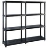 vidaXL 4-līmeņu plaukts, melns, 122x30,5x130 cm, plastmasa
