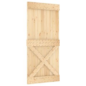 vidaXL Slīdo&scaron;ās durvis NARVIK Dabiska un melna 95 x 210 cm (213,5 cm)