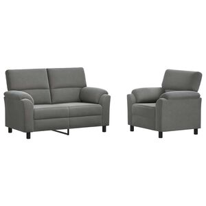 vidaXL Dīvānu komplekts 2 pcs Tum&scaron;i pelēka Samts
