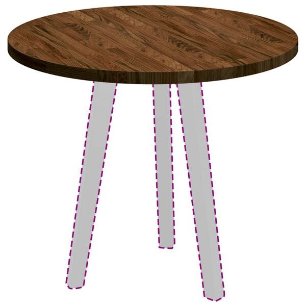 vidaXL Galda virsma Gaiši brūna Ø 60 x 2.5 cm Izturīga ozola koks