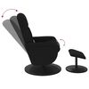 vidaXL masāžas krēsls ar kāju balstu, atgāžams, melns samts
