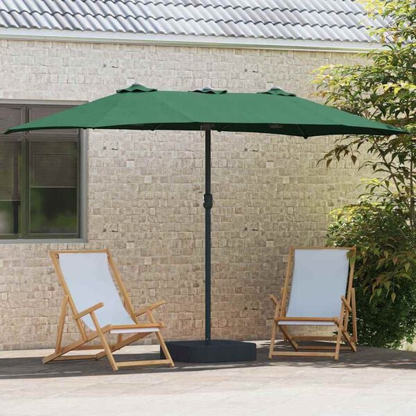 vidaXL Dārza parasols Zaļa 385 x 209 x 244 cm audums