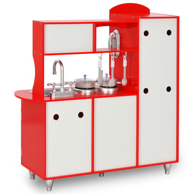 vidaXL bērnu rotaļu virtuve, MDF, 84x31x89 cm, sarkana