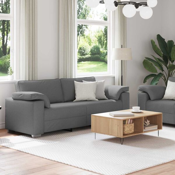 vidaXL Dīvānu komplekts 2 pcs Tumši pelēka 219 x 77 x 82 cm audums