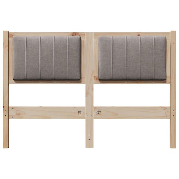 vidaXL Mīkstināts gultas galvgalis Brūna 120 cm Ciets priedes koks