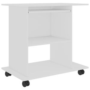 vidaXL datorgalds, balts, 80x50x75 cm, inženierijas koks