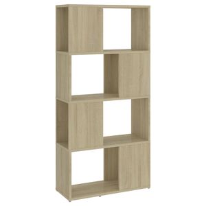 vidaXL grāmatu plaukts, ozola krāsa, 60x24x124,5 cm, inženierijas koks