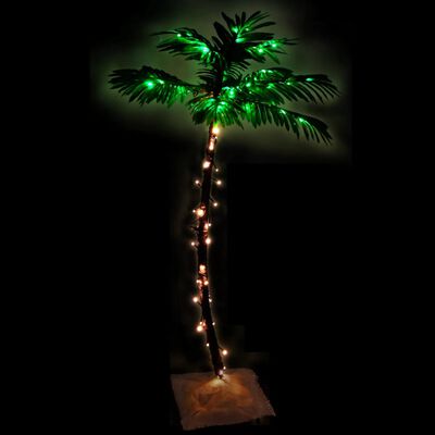 vidaXL mākslīgā palma, 72 silti baltas LED, 120 cm