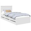 vidaXL Gultas rāmis ar atvilktni Balts 90 x 190 cm Inženieru koks