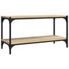 vidaXL TV galdiņ&scaron;, koka krāsa, 80x33x41 cm, inženierijas koks, tērauds