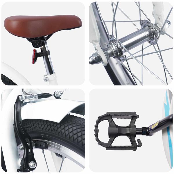 vidaXL Bērnu Velosipēds 20 Collas 6-11 gadu vecumam Balts