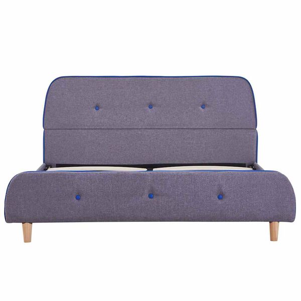 vidaXL gultas rāmis bez matrača, gai&scaron;i pelēks, audums, 135x190 cm