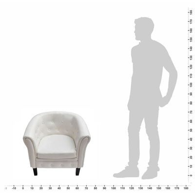 vidaXL klubkrēsls, balta mākslīgā āda