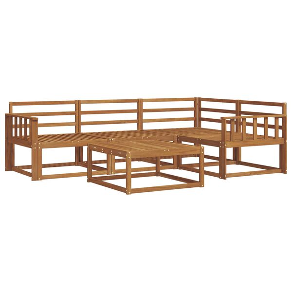 vidaXL Āra dīvānu komplekts 5 pcs Dabiska Cietā akācijas koks