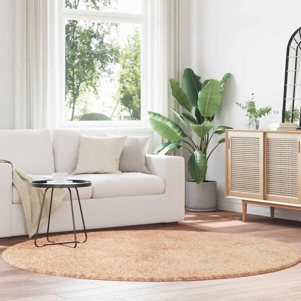 vidaXL paklājs, 200x200 cm, Shaggy, NAVARRA, bē&scaron;a, poliesters