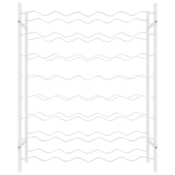 vidaXL vīna pudeļu plaukts, 48 pudelēm, balts metāls