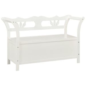 vidaXL sols, 107x45x75,5 cm, balts, egles masīvkoks