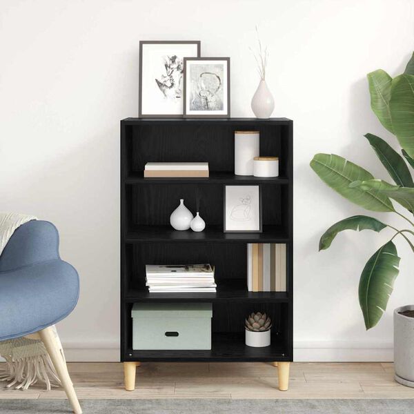 vidaXL Puse Melns ozolkoks 57 x 35 x 89.5 cm Inženierijas koks