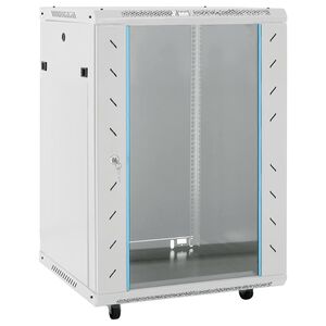 vidaXL 15U servera skapis ar ritenī&scaron;iem, 19", IP20, 60x45x86 cm