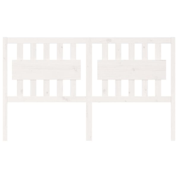 vidaXL gultas galvgalis, balts, 155,5x4x100 cm, priedes masīvkoks