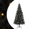 vidaXL Ziemassvētku eglīte Melna 210 cm PVC