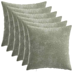 vidaXL Spilvenu pārvalks 6 gab. HEERLEN Zaļa 30 x 30 cm &Scaron;enila audums