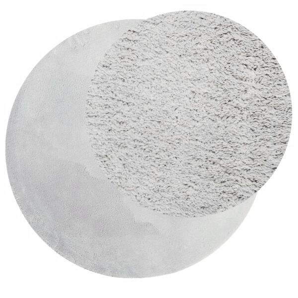 vidaXL paklājs HUARTE, īsa spalva, mīksts, mazgājams, pelēks, &Oslash; 80 cm