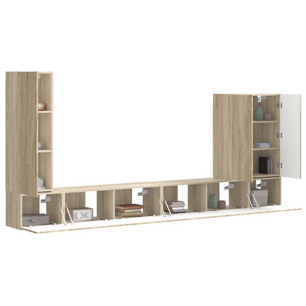 vidaXL Televizora sienas skapja komplekts 6 pcs Sonoma ozols