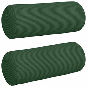vidaXL Spilveni 2 pcs Tum&scaron;i zaļ&scaron; &Oslash; 15 x 40 cm Korduroja audums