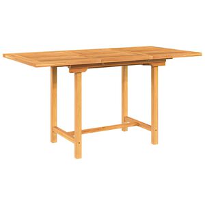vidaXL izvelkams dārza galds, 110-160x80x75 cm, masīvs tīkkoks