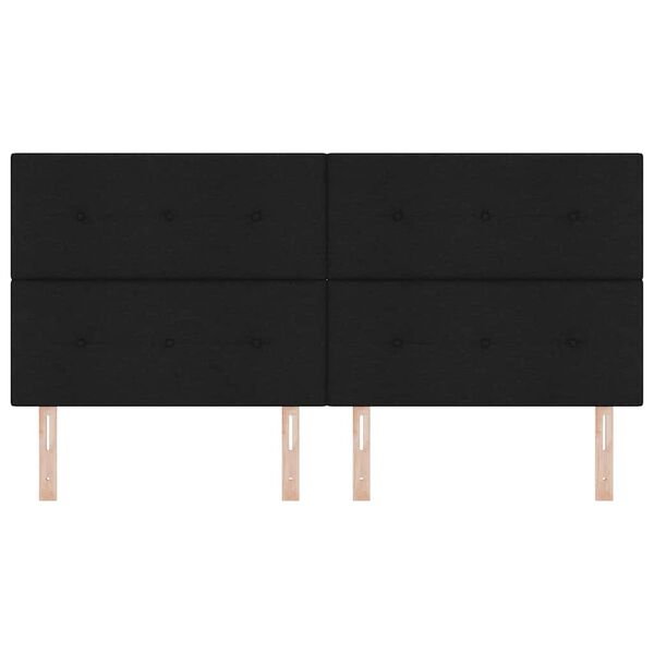 vidaXL Augstuma regulējama galvas ar galvas klāju Melna 200 cm audums