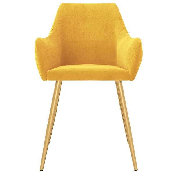 vidaXL virtuves krēsli, 6 gab., dzeltens samts