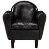 vidaXL atpūtas krēsls, melns, 77x65x79 cm, dabīgā āda