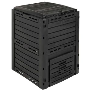 vidaXL Dārza kompostētājs Melns 59,5 x 60 x 81,5 cm 280 l 100% PP