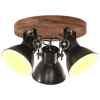vidaXL griestu lampa, industriāls dizains, melna, 25 W, 42x27 cm, E27